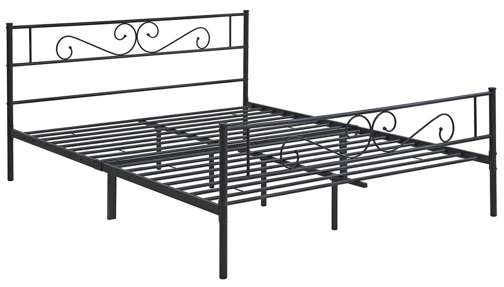 Kovová posteľ Bengrio 0601, Rozmer postele: 160x200, Farby:: čierna