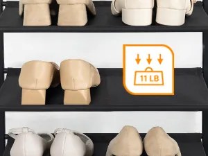 Botník s látkovými policemi Vasagle Elviro 75 cm černý/hnědý