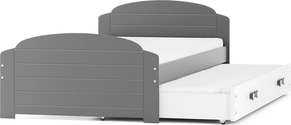 Posteľ s prístelkou LILI 200x90 Grafitová - Biela