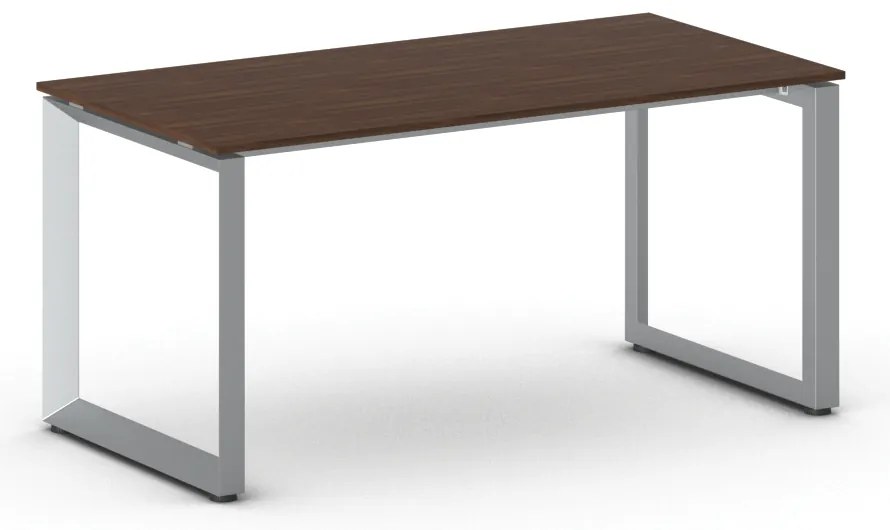 Kancelársky stôl PRIMO INSPIRE, 160x80 cm, sivostrieborná podnož, orech