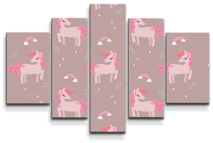 Sablio Obraz - 5-dílný Pony - 125x90 cm
