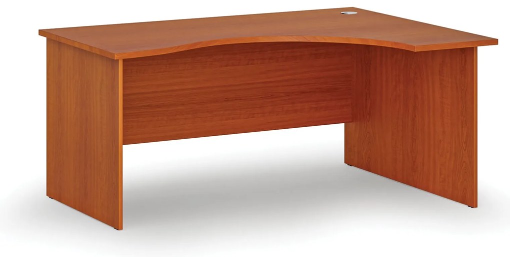 Ergonomický kancelársky písací stôl PRIMO WOOD, 160x120 cm, pravý, čerešňa