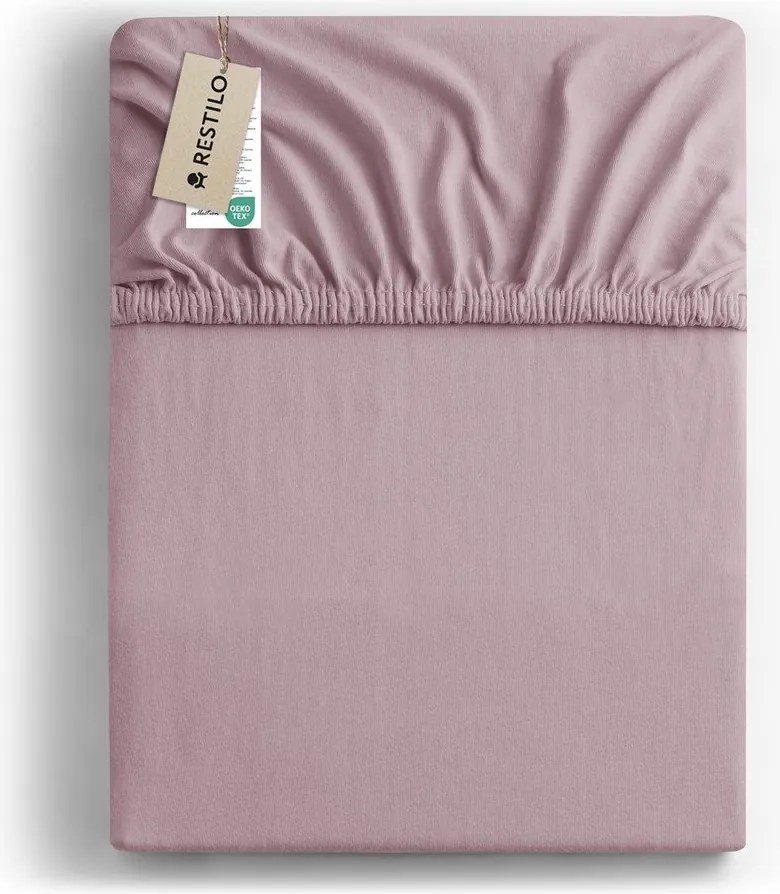 Staroružová napínacia plachta jersey 90x200 cm Amber – Restilo