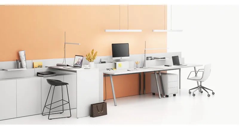 PLAN Kancelárska komoda LAYERS, 3 zásuvky, pevná podnož, biela