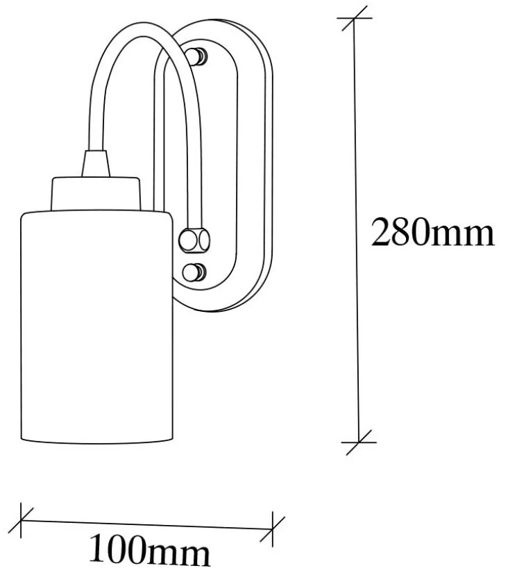 Nástěnná lampa Hemikilo mléčné sklo/zlatá