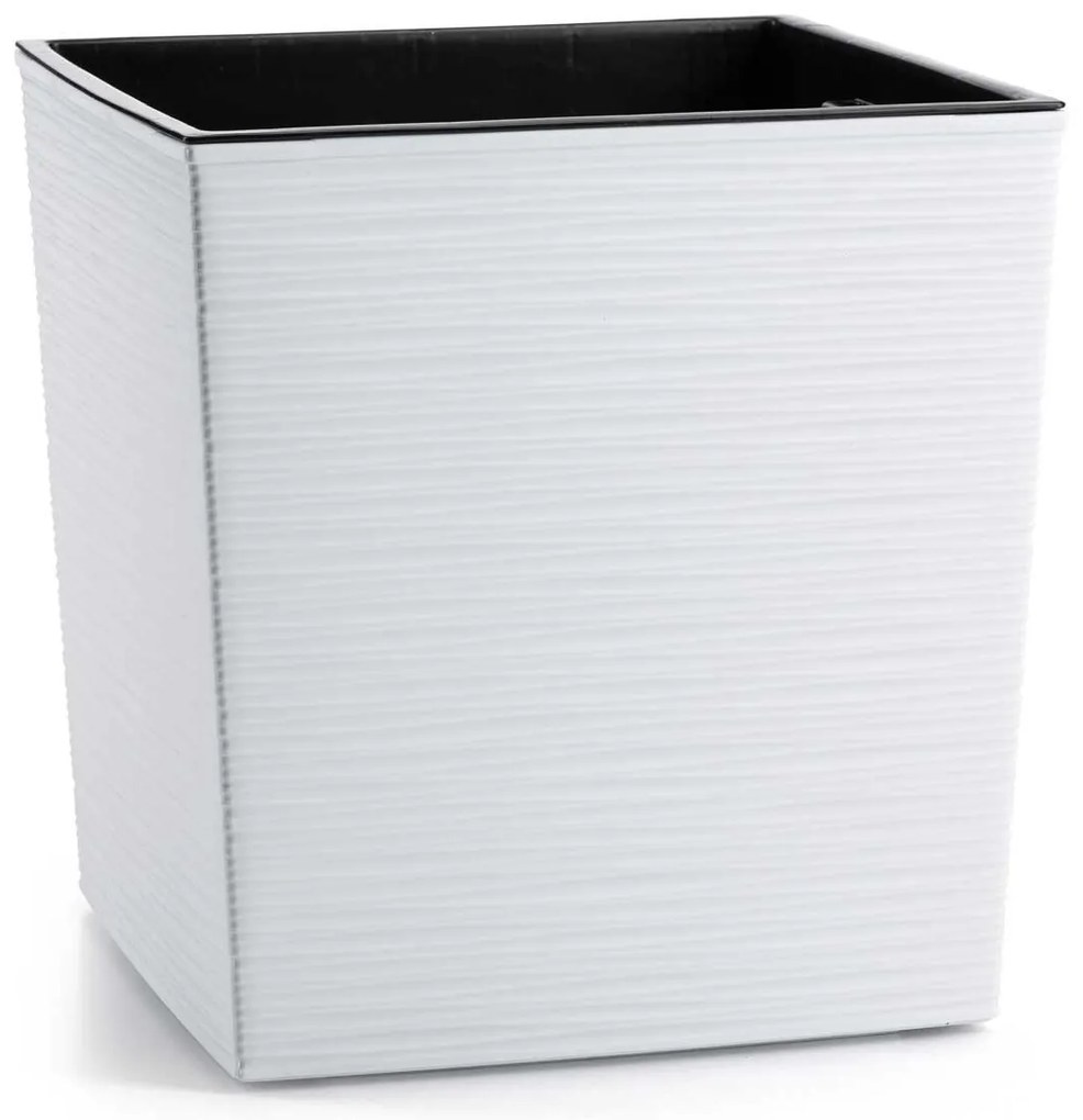 PLASTOVÝ KVETINÁČ FLORE RIFLO 30X30 CM BIELA