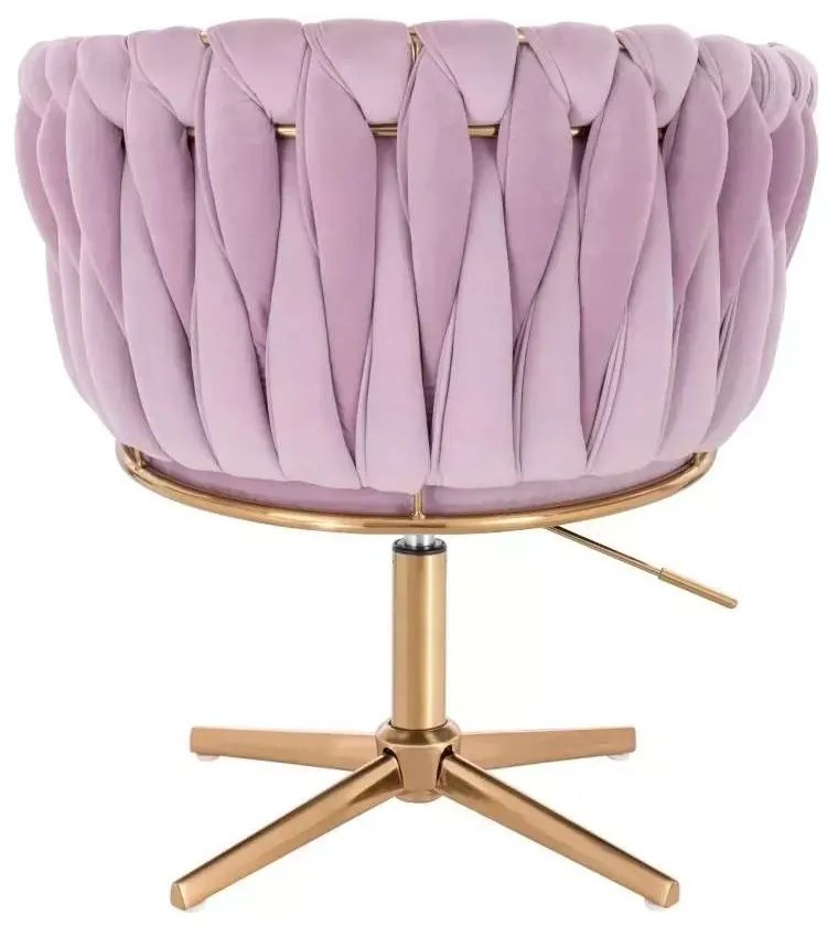 LuxuryForm DESIGN Stolička NORDEN VELUR na zlatom kríži - levanduľa