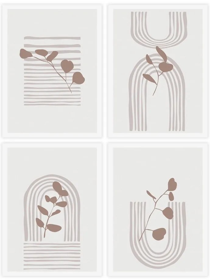 Obrazy v súprave 4 ks 30x40 cm – Casa Selección