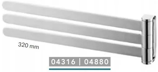 BISK Erga NATURE, 3-ramenný vešiak na uteráky 320mm, chrómová, ERG-04871