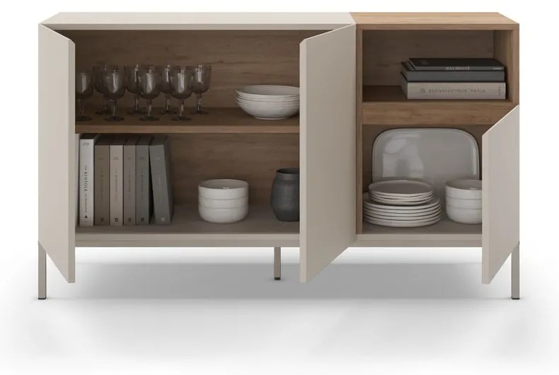 Krémová komoda 140x80 cm Cailin – Marckeric