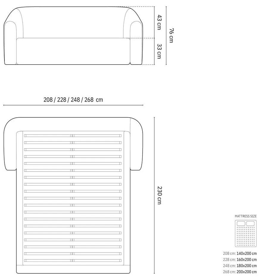 Čalúnená dvojlôžková posteľ s úložným priestorom s roštom 160x200 cm v tehlovej farbe Campi – Cosmopolitan Design