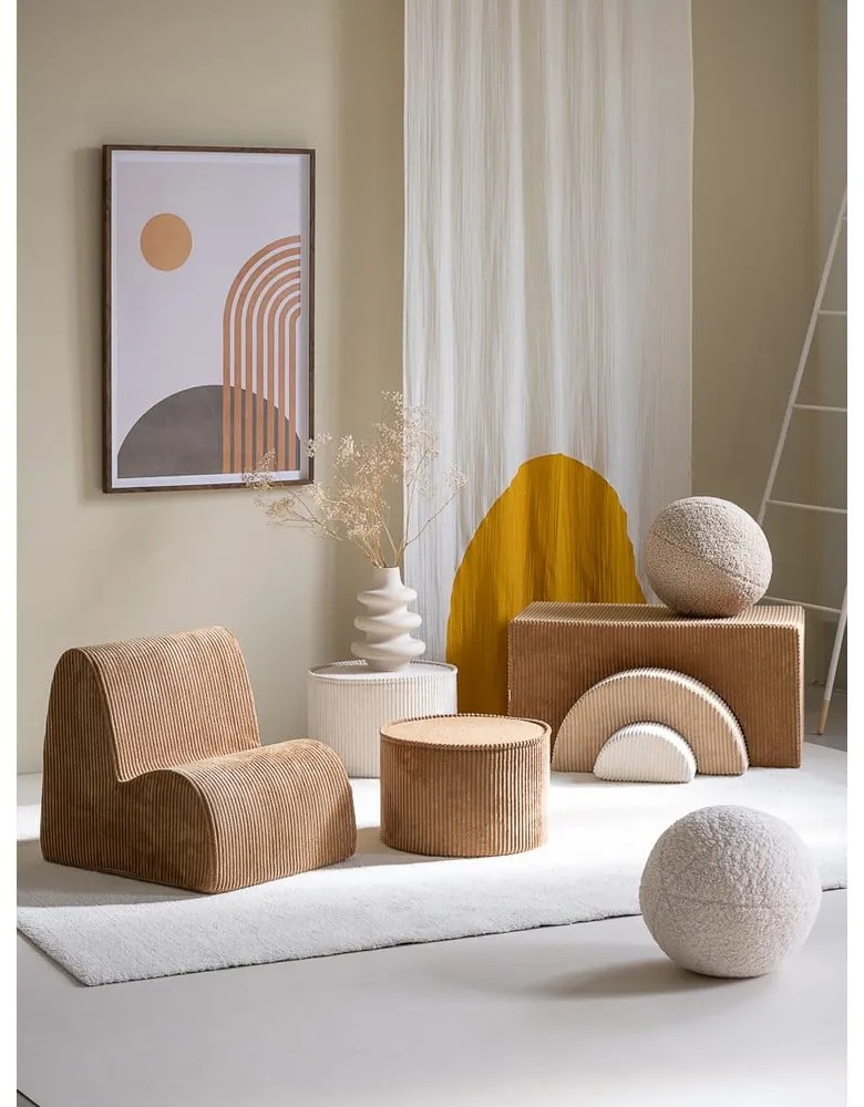 Hnedý menčestrový detský puf – Wigiwama