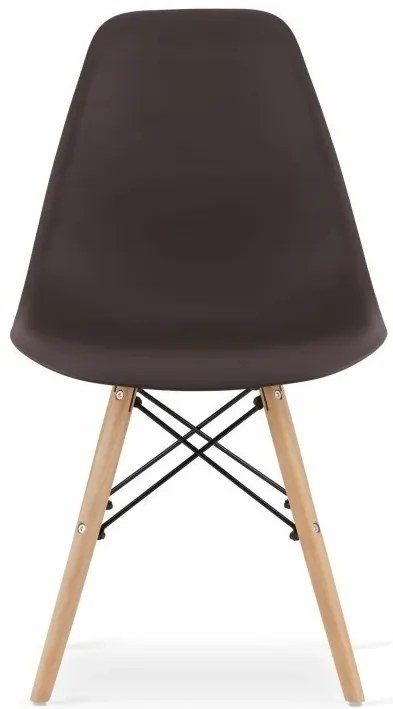 Jedálenská zostava TODI 80cm okrúhly stolový set biely + 4 stoličky OSAKA hnedé