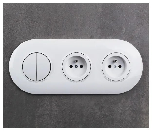 Elhard Okrúhly trojrámček Rondo, biely RD3003W