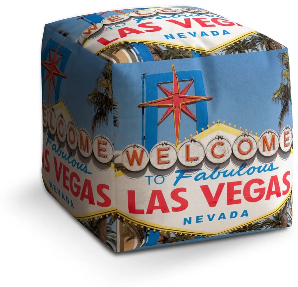 Sablio Taburet Welcome to Las Vegas: 40x40x40 cm