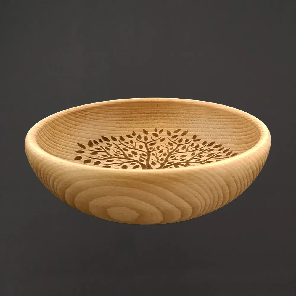 AMADEA Drevená miska strom, masívne drevo, 25 cm