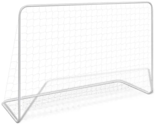 vidaXL Futbalové bránky so sieťami 2 ks 182x61x122 cm oceľové biele-