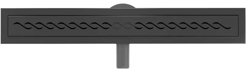 Mexen Flat 360°, nerezový sprchový žľab vzor M18 60 cm, čierna matná, 1723060-40