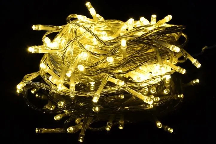 Nexos 2155 Vianočné LED osvetlenie - 5 m, 50 LED, teplá biela, ovládač, zelený kábel