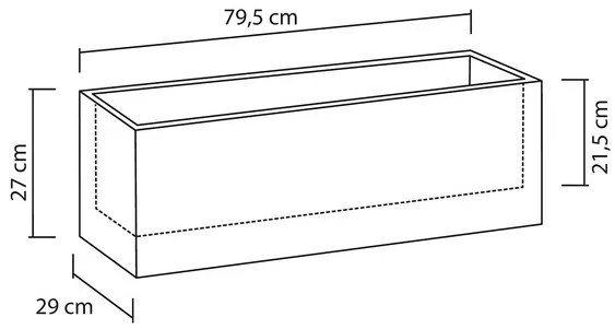 Scheurich Dlhý kvetináč Cube Box (kamenistá sivá, 80 cm) (100349940)