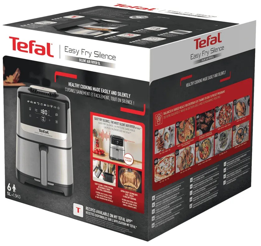 Teplovzdušná fritéza Tefal Easy Fry Silence EY552DE0 Nerezová/Čierna