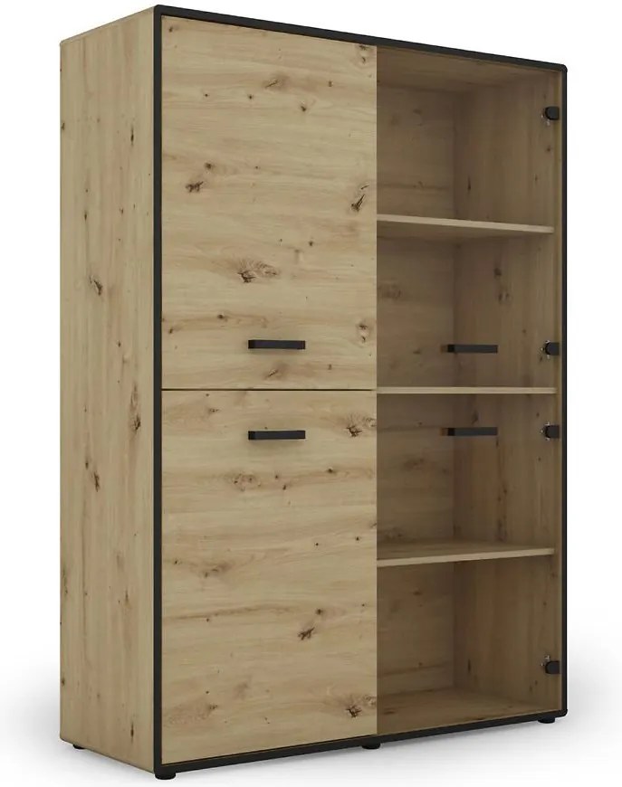 Vitrína Capannoli 120 2d2g dub artisan/čierna