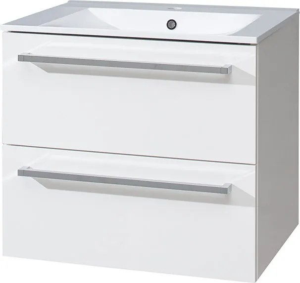 Mereo Bino, kúpeľňová skrinka s keramickým umývadlom 61 cm, biela, MER-CN660