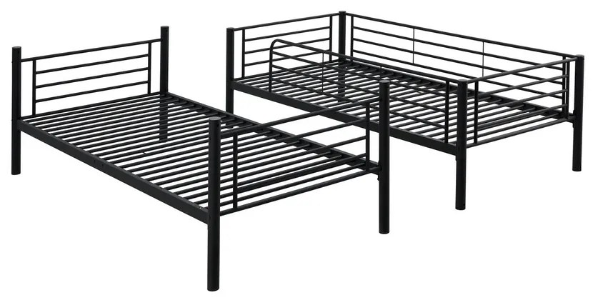 Posteľ Bunky 90 x 200 cm, patrová, čierna