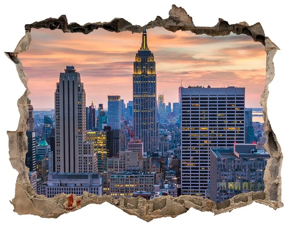 Fototapeta díra na zeď 3D Manhattan new york city nd-k-131426283