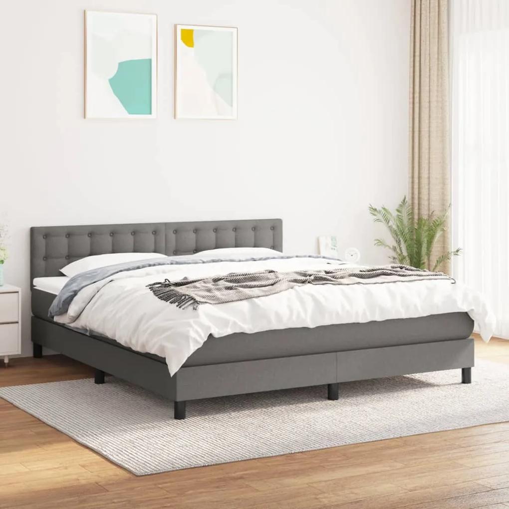 Boxspring posteľ s matracom tmavosivá 180x200 cm látka 3140394