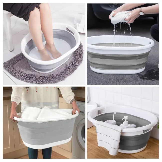 Kôš na bielizeň AIDA COMPACT sivý / biely 25 l