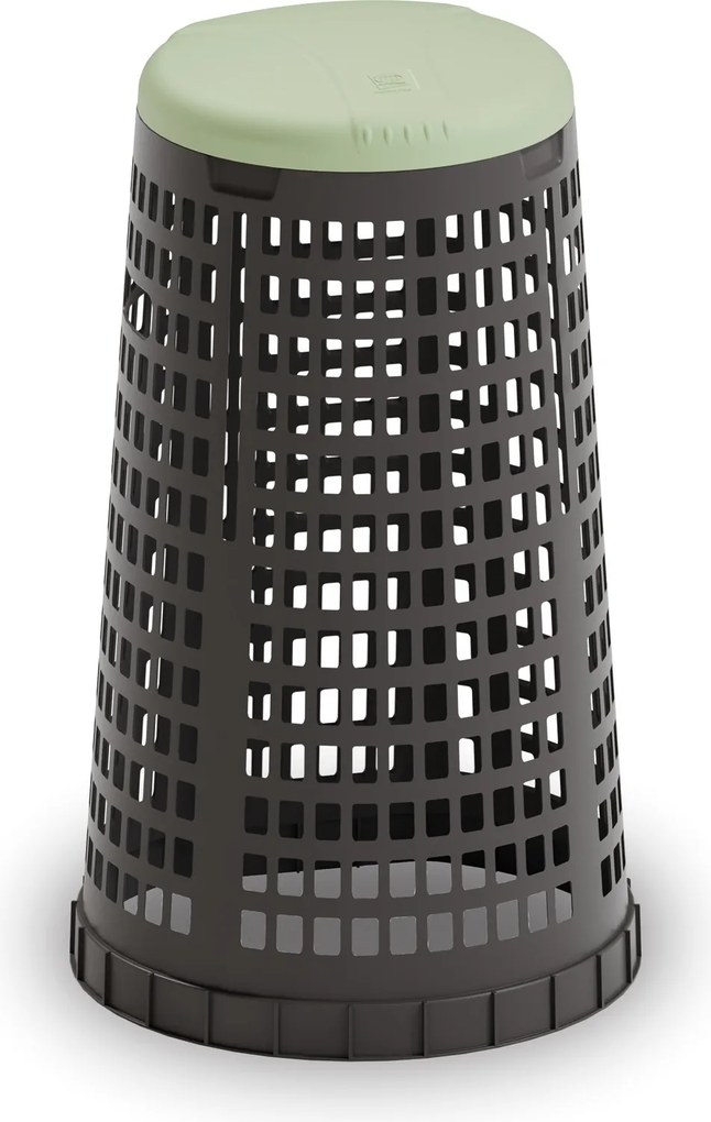 Plastový odpadkový kôš na 120 l vrecia 1+1 ZADARMO čierny, červená + zelená