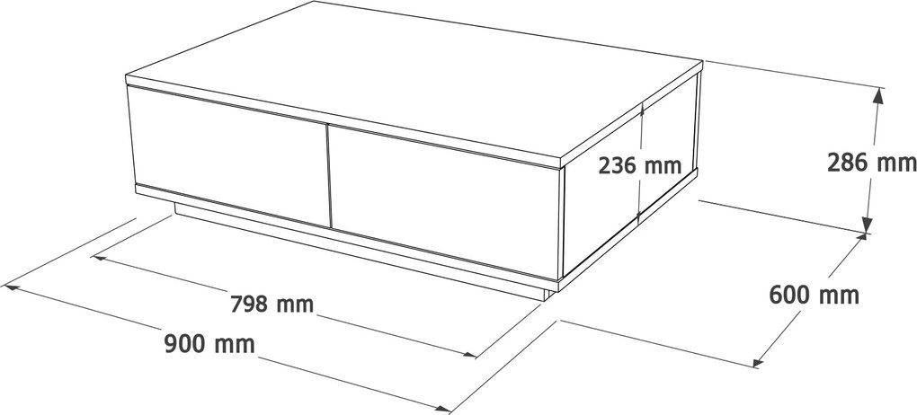 Konferenčný stolík Houseland Zane borovica Atlantic/antracitovo sivý