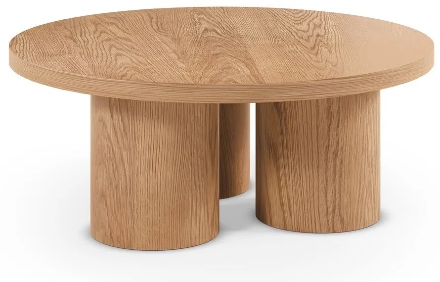 Okrúhly konferenčný stolík v dekore duba v prírodnej farbe ø 100 cm Arancha – MOME