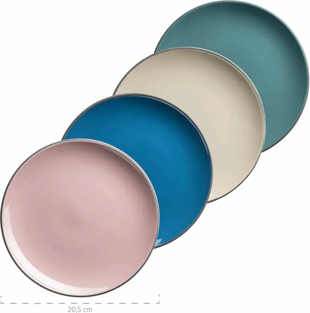 Mäser Jedálenská súprava riadu 16 ks MAILA – petrolejový mix