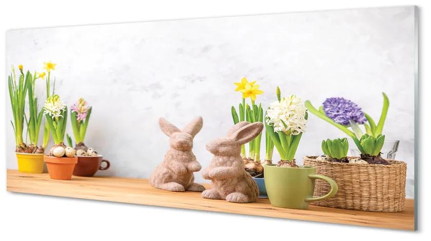 Obraz na akrylátovom skle Kvety králiky 120x60 cm