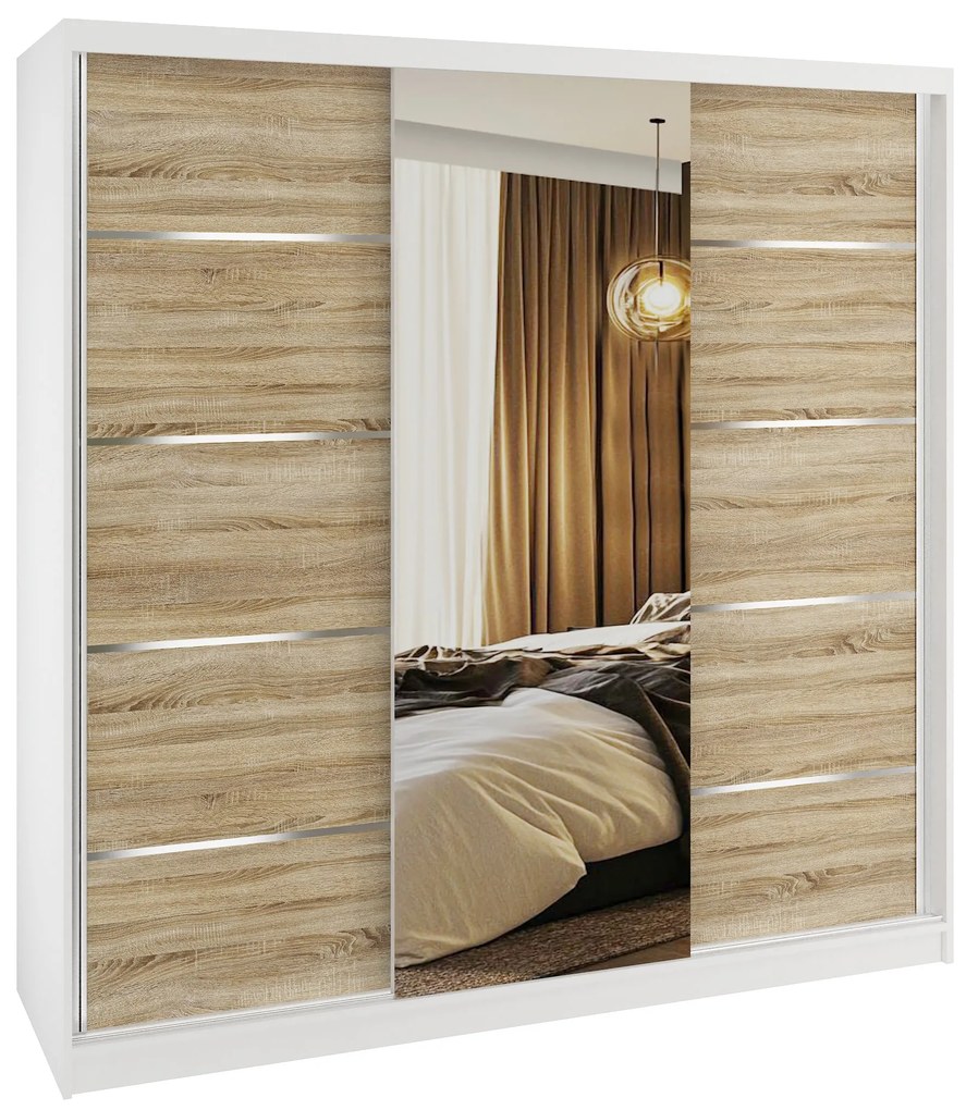 Šatníková skriňa SERENITY 200 cm dub sonoma mat MT SERENITY SZP5/0/W/DS/0/HIAL