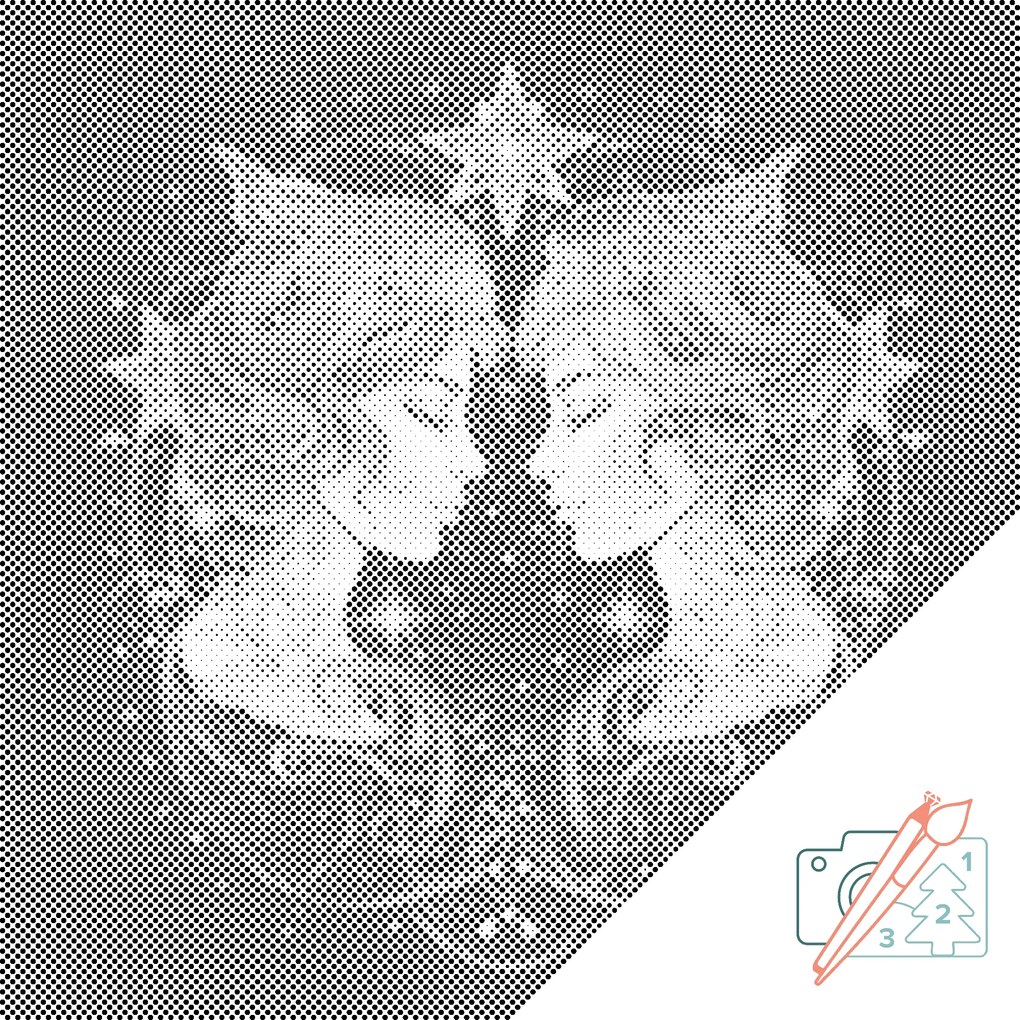 Gario Bodkovanie Blíženci/Gemini Rozmery: 50 x 50 cm, Rámovanie: Iba zrolované plátno, Farba bodiek: Čierna