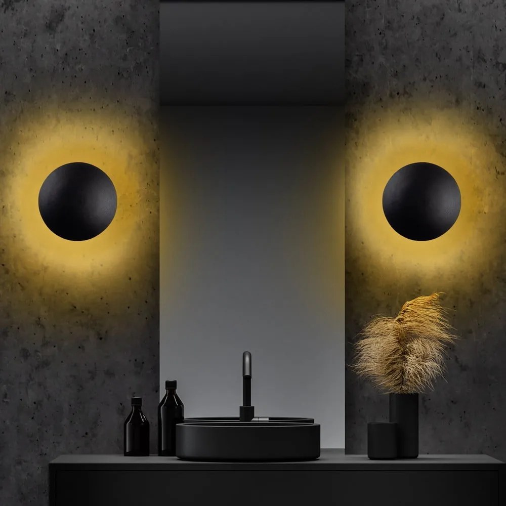 LED nástenné svietidlo v čiernej a medenej farbe ø 25 cm Yosma – Opviq lights