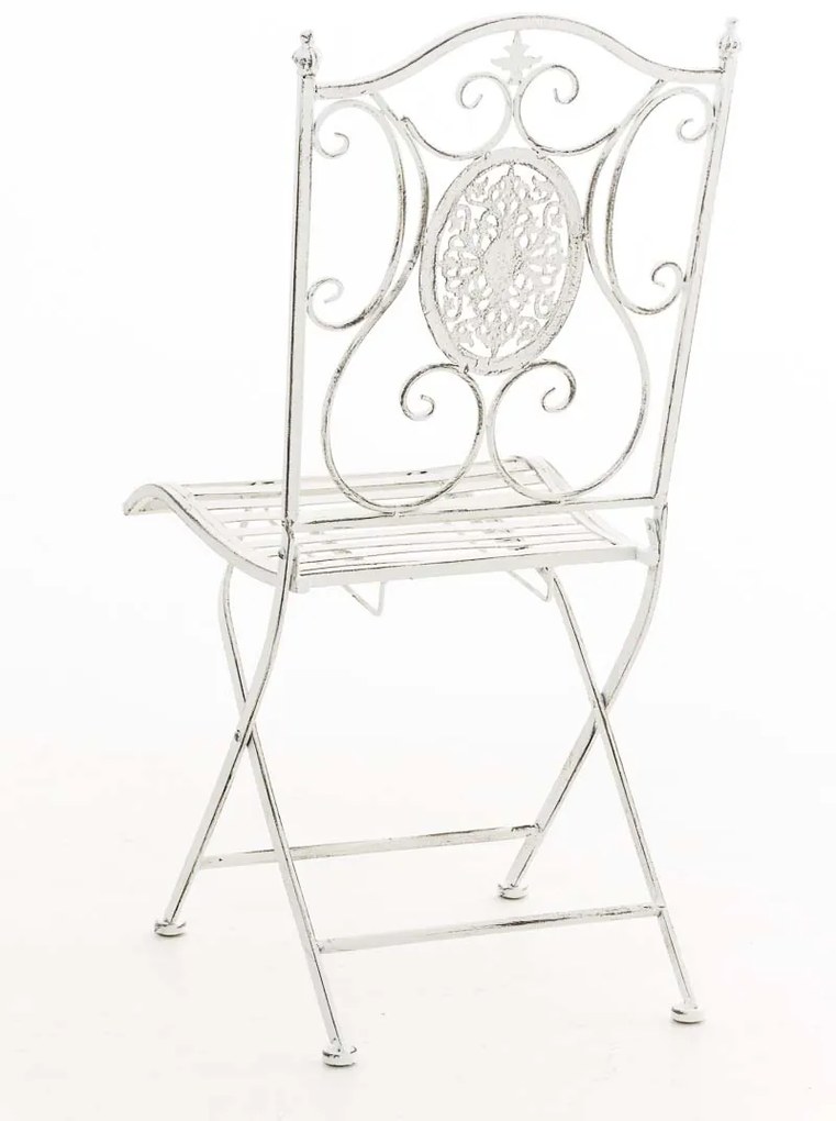 Kovová skladacia stolička Sibell - Biela antik