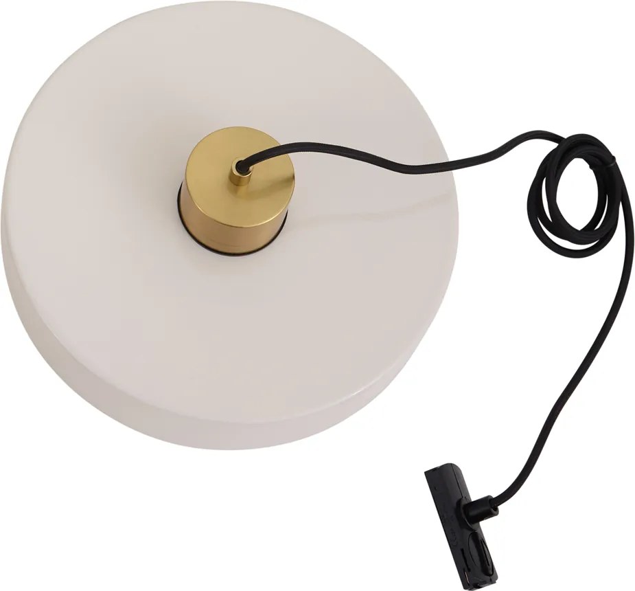 Retro závesná lampa mosadzná s bielou pre 1-fázový koľajnicový systém - Iconic Jina