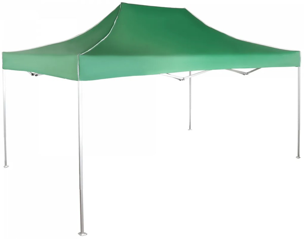 Rýchlorozkladací nožnicový stan 3x4,5m – hliníkový, Zelená, Bez bočných plachiet