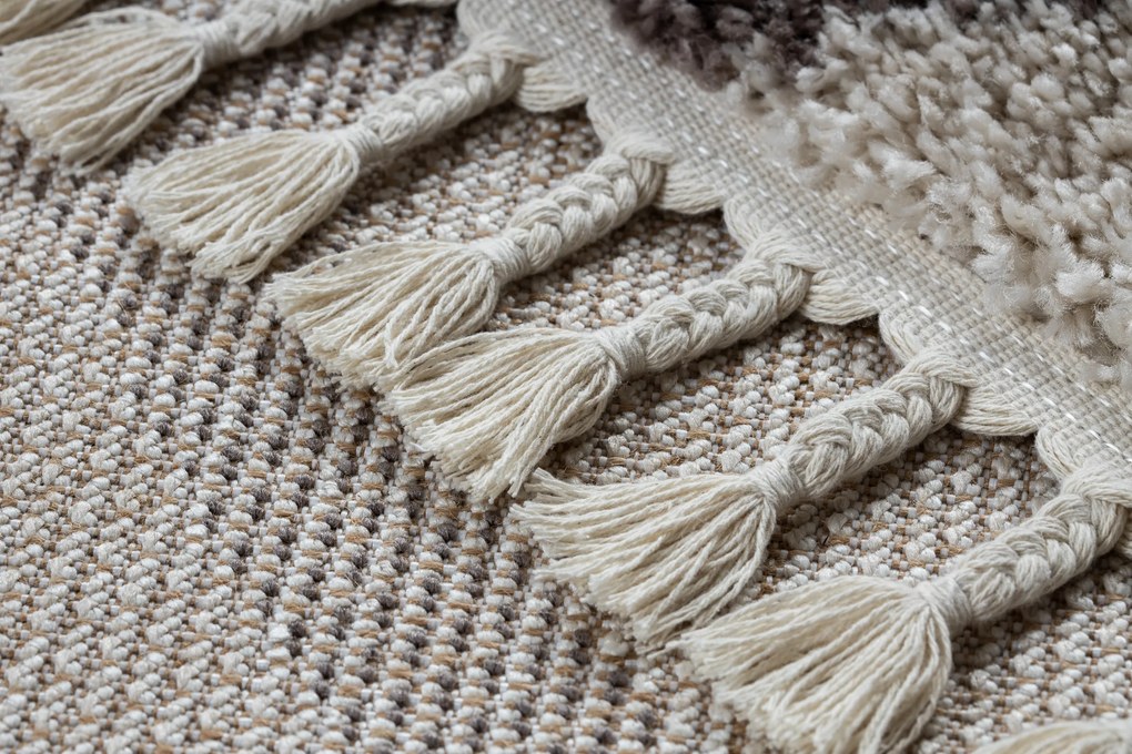 Behúň BERBER TROIK, krémový, strapce