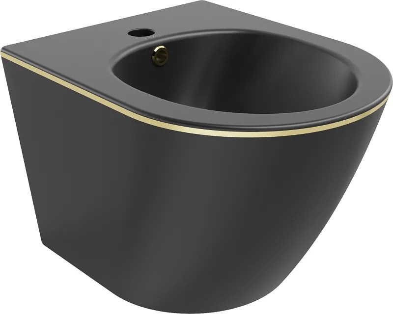 Mexen Lena závesný bidet, čierny mat/zlatá línia - 35224875