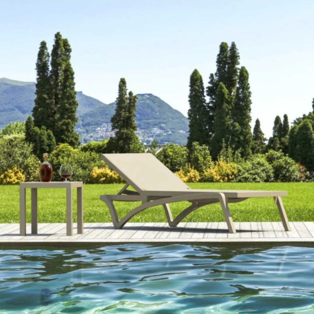 PACIFIC záhradné lehátko taupe/taupe