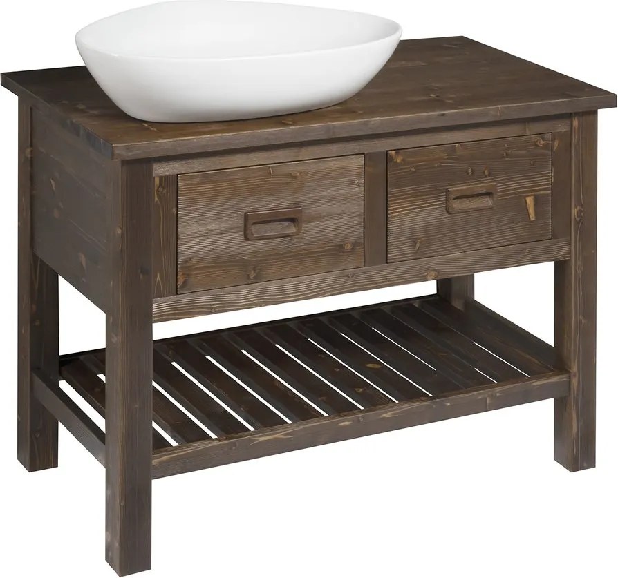 Sapho Sapho, BRAND umývadlová skrinka 100x73x50cm, morený smrek, BA101S