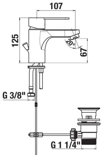 JIKA H3111Z10041111 - Umyvadlová batéria + výpusť s prepadom LYRA 12,5 cm chróm