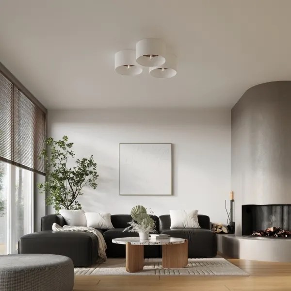 Sollux SL.1392 - Stropné svietidlo TELESTO 1xE27/15W/230V pr. 35 cm biela/hnedá