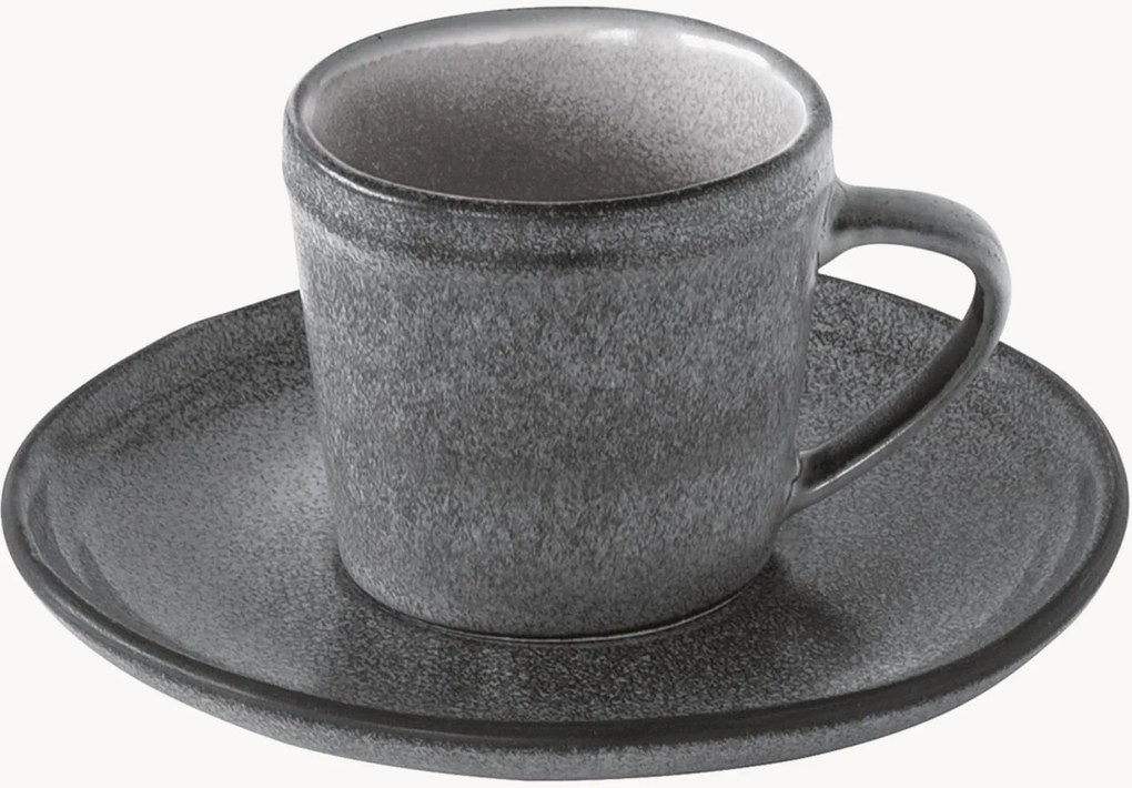 Kameninové šálky's podšálkami Essential, 12 ks