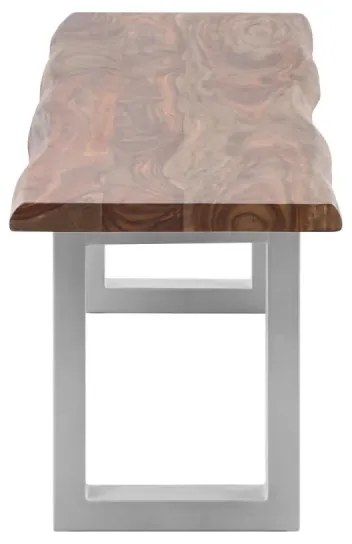 furniture-nabytek.cz - Dřevěná lavice Bullwer palisandr stříbrná 190x40